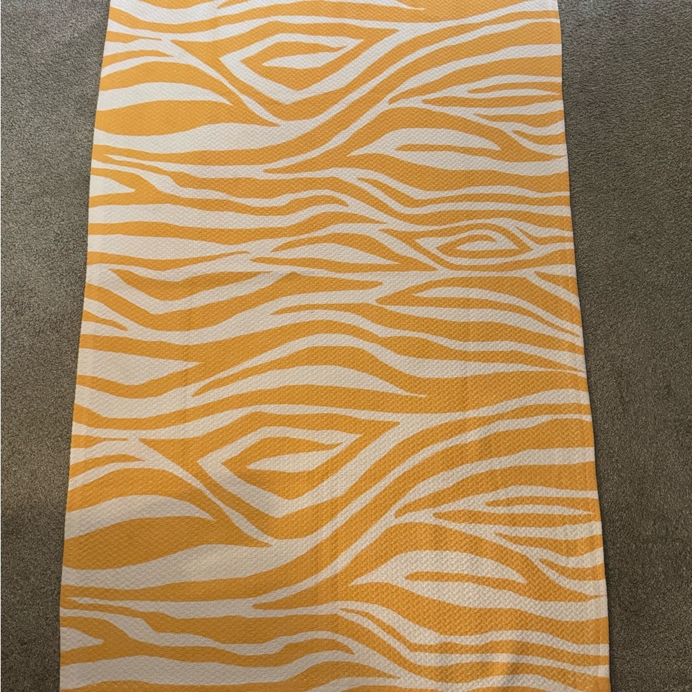 Yellow and White Zebra Print Rug